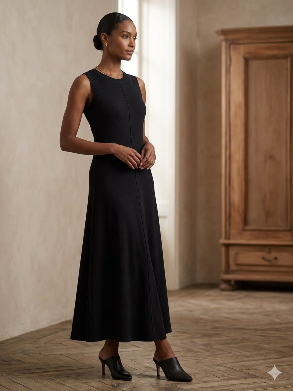 Classy Magaschoni Black Sleeveless Maxi Dress